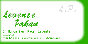 levente pakan business card